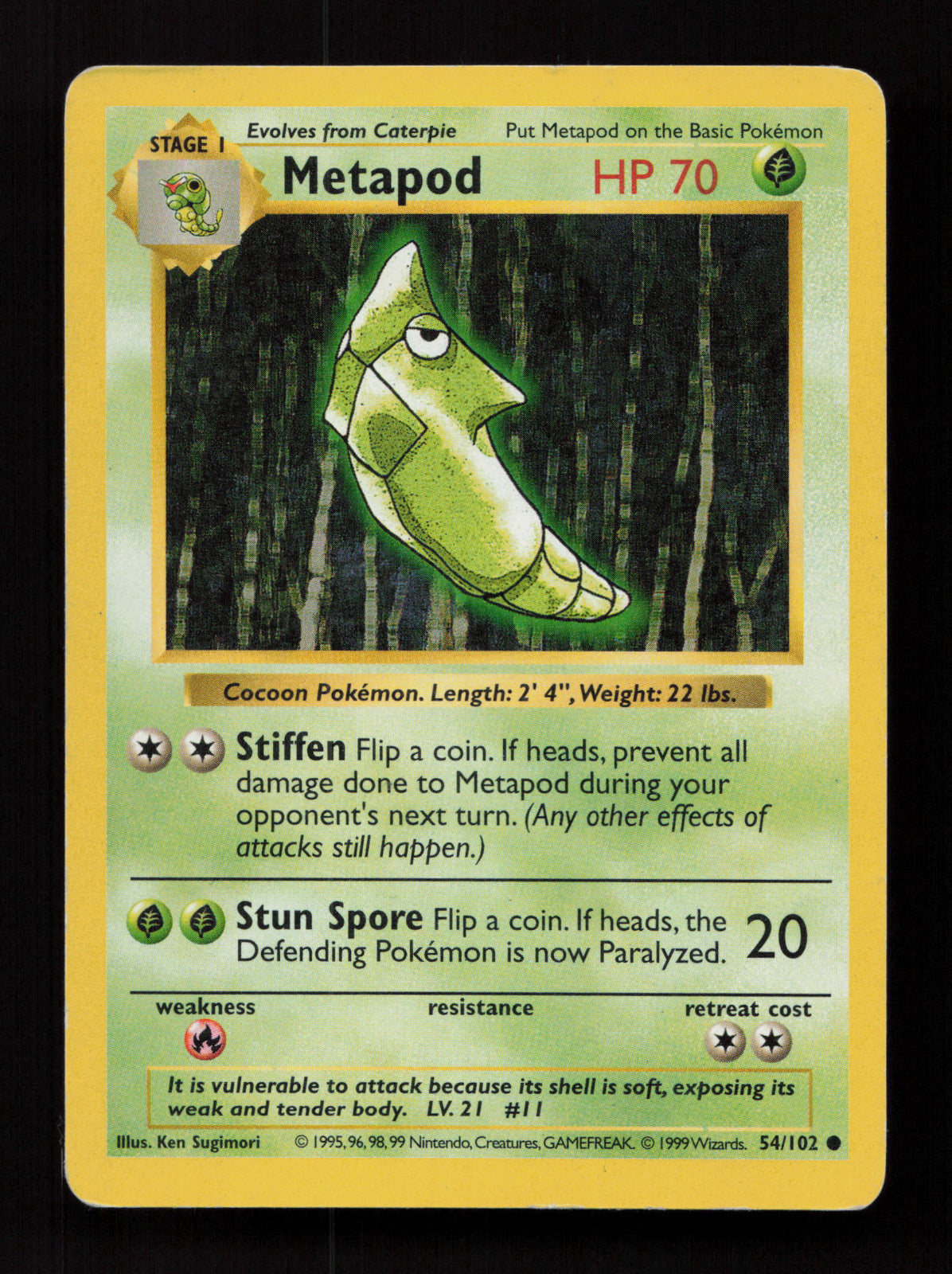Metapod 054/102 - Common - Base Set (Shadowless)