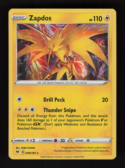 Zapdos 048/185 - Holo Rare - SWSH04: Vivid Voltage