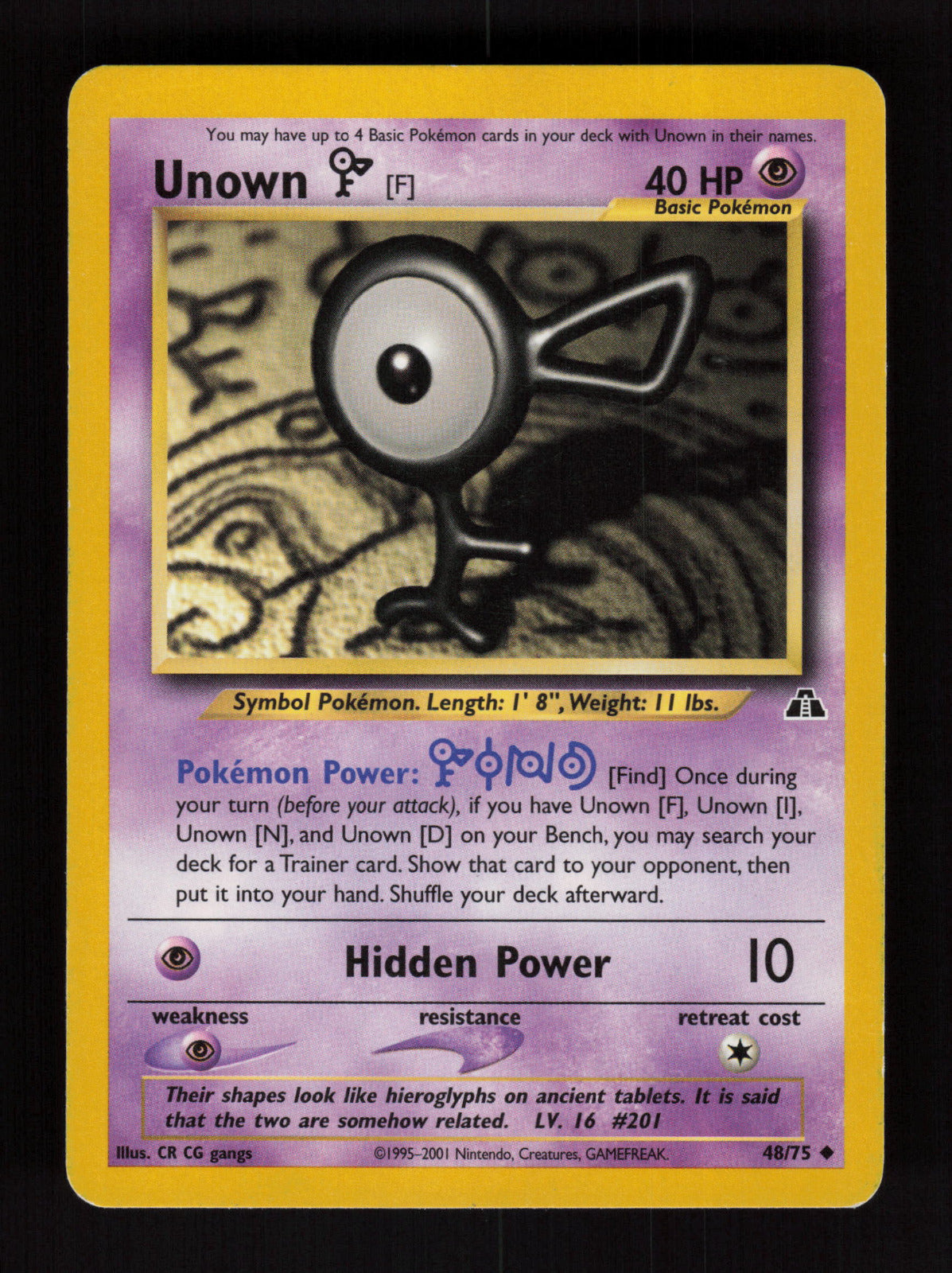 Unown [F] 48/75 - Uncommon - Neo Discovery
