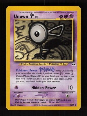 Unown [F] 48/75 - Uncommon - Neo Discovery