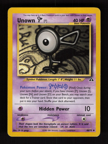 Unown [F] 48/75 - Uncommon - Neo Discovery