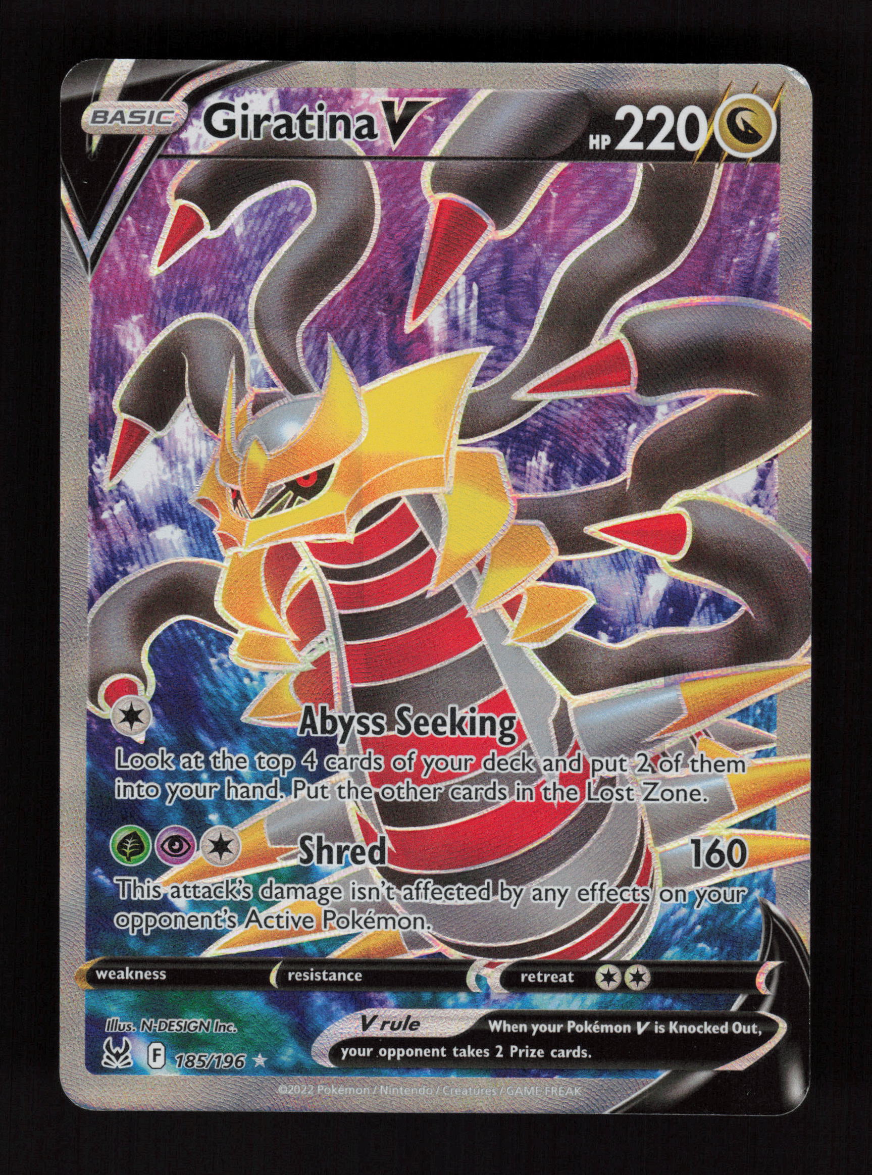 Giratina V (Full Art) 185/196 - Ultra Rare - SWSH11: Lost Origin