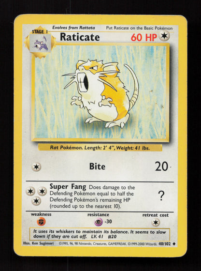 Raticate 040/102 - Uncommon - Base Set