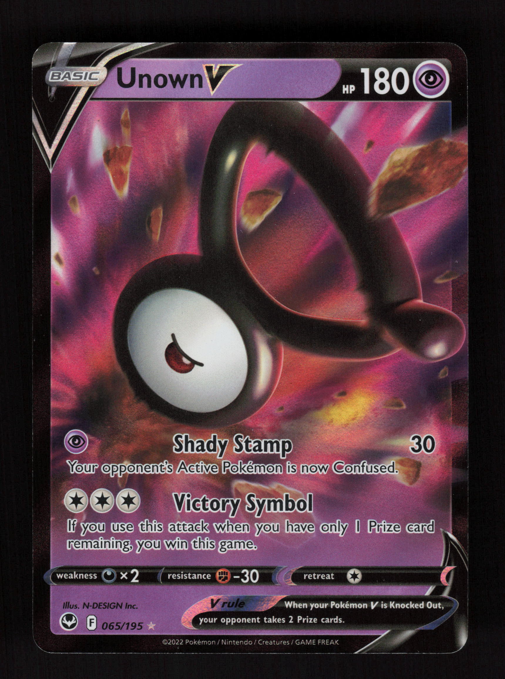 Unown V 065/195 - Ultra Rare - SWSH12: Silver Tempest